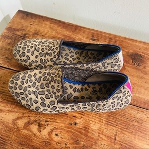 Kids Rothy's Loafer Spotted Leopard Print Ballet Flats Girls Size 3 Slip On